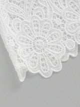 Biancamaria Midi Dress - Sweetheart Neckline - High Waist - Elegant Style - Belted Split - Lace Material