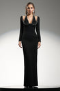 Bianchina Black Halter Style Diamond Detailing Dress