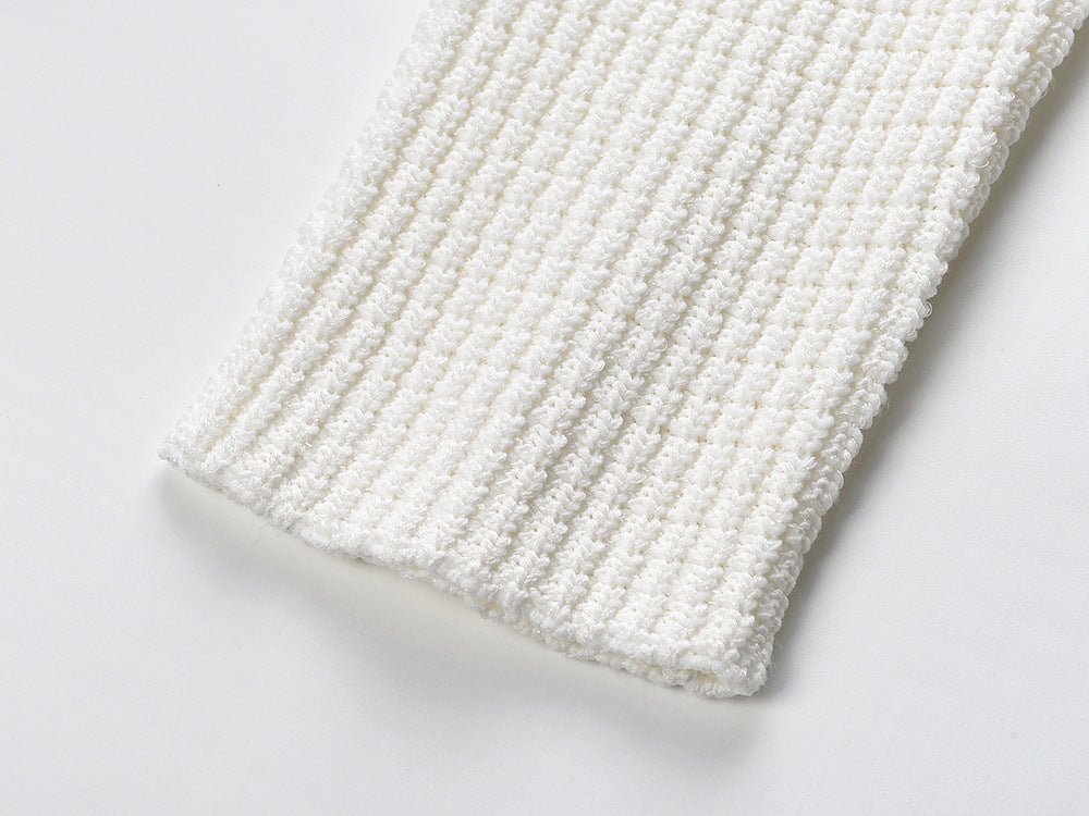 Bice Dress - Tailored Waist With Flared Hem - V - Neck With Contrasting Trim - Form - Fitting Yet Comfortable - Chic Modern Silhouette - Textured Knit Fabric