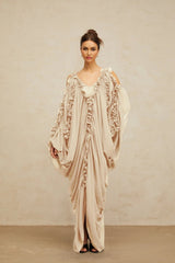 Bice Maxi Dress Ruffled - Trim Tulle & V - Neck