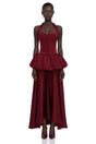 Bilun Burgundy Halterneck Bubble Maxi Dress