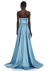 Bircan Blue Color Block Maxi Dress