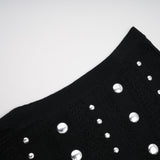 Black crochet knit maxi dress with studs by Chloe
