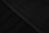 Black Crochet Lace Detail Long Fitted Dress
