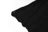 Black crochet lace fitted silhouette with white accents