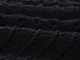 Black crochet lace fitted tank top with white accents