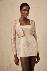 Black cropped jacket with silver stud embellishments on shoulders and lapels Ubalda design with short length and structured silhouette