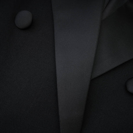 Black double breasted long coat named Eithne