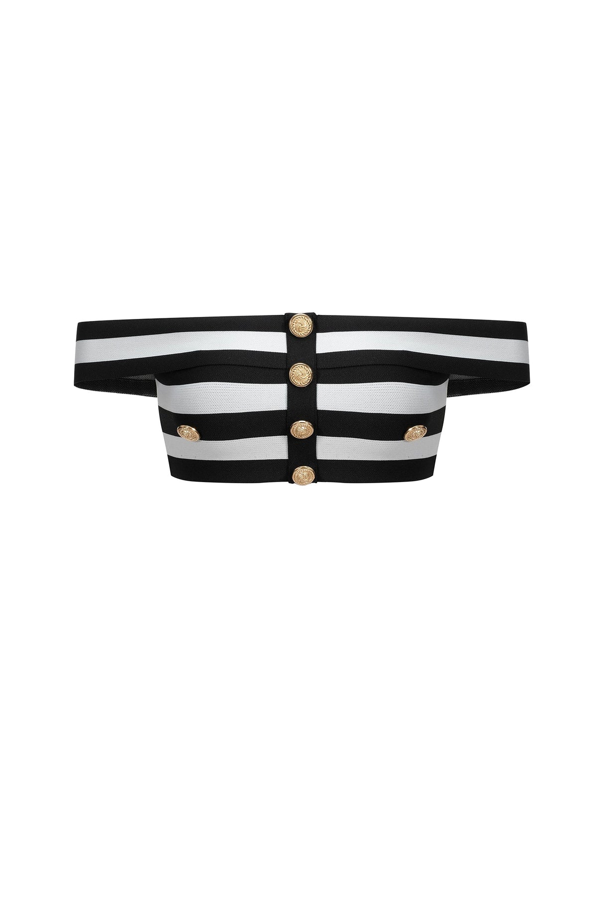 Black Martha Off-the-Shoulder Slit Bandage Two-Piece Set