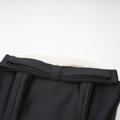 Black midi dress with bow detail front view