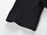 Black ribbed maxi dress with studded collar