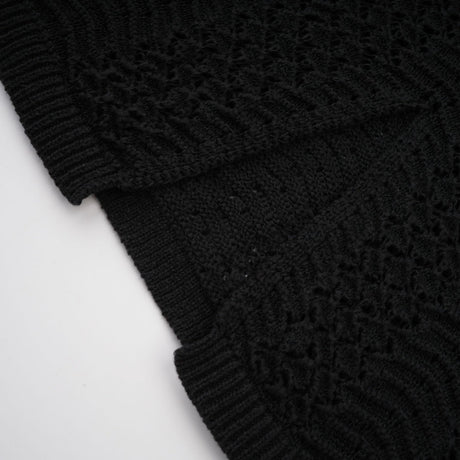 Black sequined crochet knit cardigan and skirt set named Ophelie
