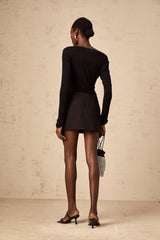 Black sequined matching set with top and skirt named Berenice