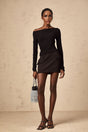 Black sequined matching set with top and skirt named Berenice