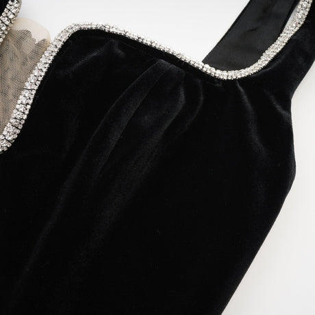 Blanche black Uneck midi dress