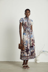 Blanche floralprint pleated top  skirt matching set