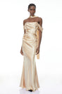 Blanche Gold Off Shoulder Mermaid Maxi Dress