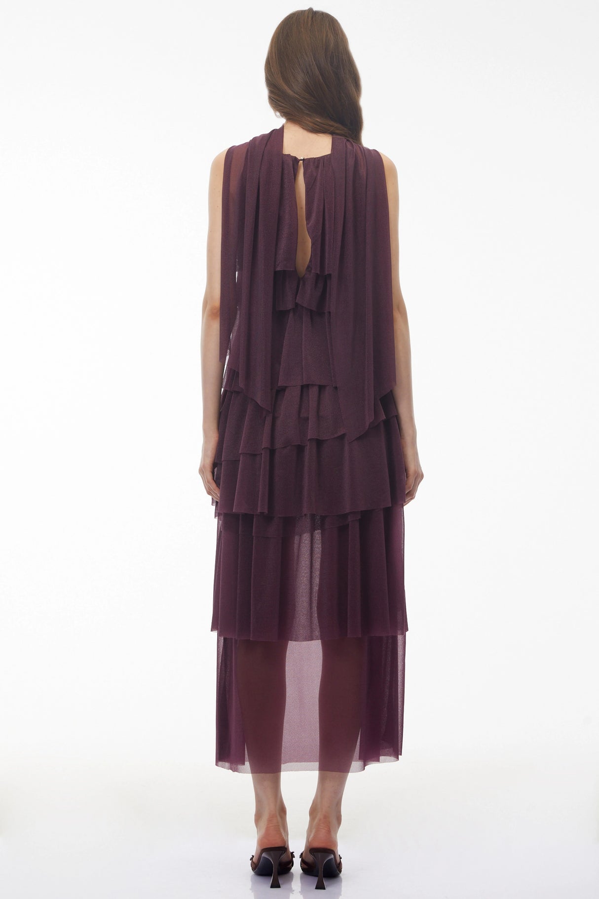 Blanche Purple Floral Ruffled Maxi Dress