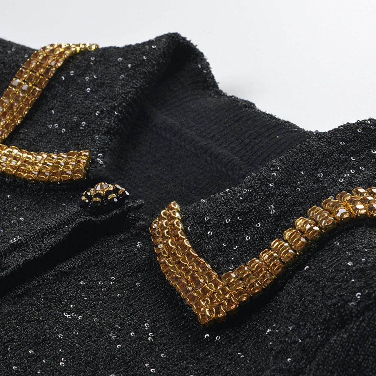 Blandine black sequin jacket  skirt matching set
