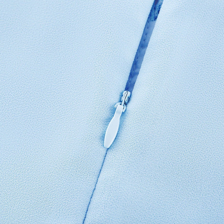 Blau Maxikleid Juno mit langen Ärmeln und Rüschen Cut outs an der Taille fließender Rock