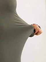 Bodysuit - High Stretch Fabric - Slim Fit - Sleeveless Length - Asymmetrical, Ruched - Casual Style - Natural (mid Waist) Waist Line