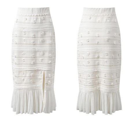 Boho Top & Skirt Set - Embroidered Details - Figure - Enhancing Fit - Flowy Hemline - Boho - Chic Styling - Ideal For Spring & Summer