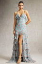 Bonnie Blue Floral Maxi Dress with Ruffle Detailing