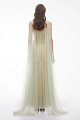 Bonnie Green Cross Front Maxi Dress with 3D Petals
