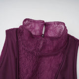 Borbála Magenta Lace Bodice Ruched Maxi Dress