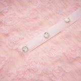 Branwen Pink 3DFloral Embroidered Lace Maxi Dress