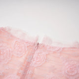 Branwen Pink 3DFloral Embroidered Lace Maxi Dress