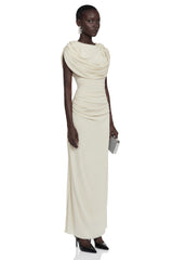 Breeze Cream Maxi Dress with Cape Sleeves