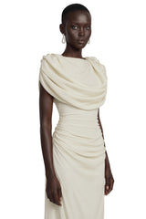 Breeze Cream Maxi Dress with Cape Sleeves