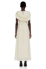 Breeze Cream Maxi Dress with Cape Sleeves