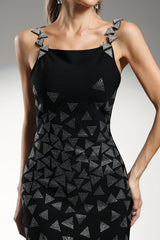 Brenna Black Diamond Pattern Dress