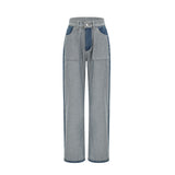 Brenna Jeans - Denim - Panelled Design - Wide Leg Cut - Four Welt Pockets