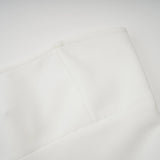Brenna Maxi Dress White Tulle Paneling & Godet Design