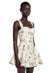 Brielle White Floral Print Corset Mini Dress