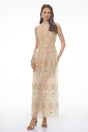 Brigida Neutral Sleeveless Sequin Maxi Dress