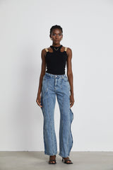 Brigitte asymmetric wideleg jeans