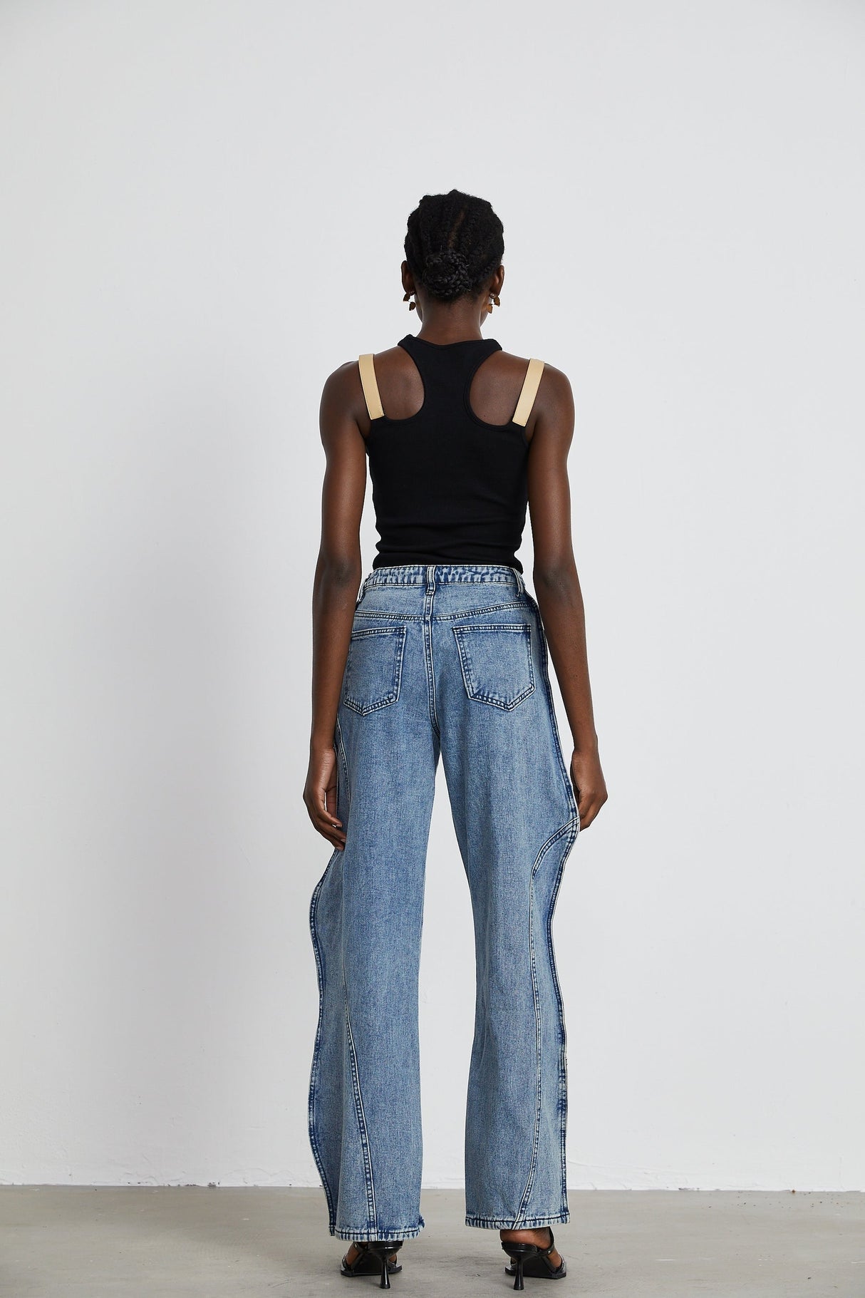 Brigitte asymmetric wideleg jeans