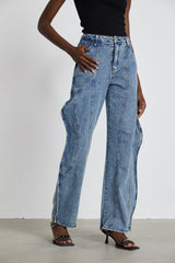 Brigitte asymmetric wideleg jeans
