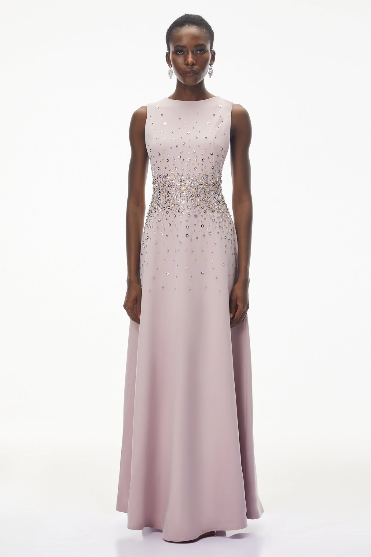 Bronislava Lotus Pink Embellished Maxi Dress