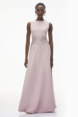 Bronislava Lotus Pink Embellished Maxi Dress