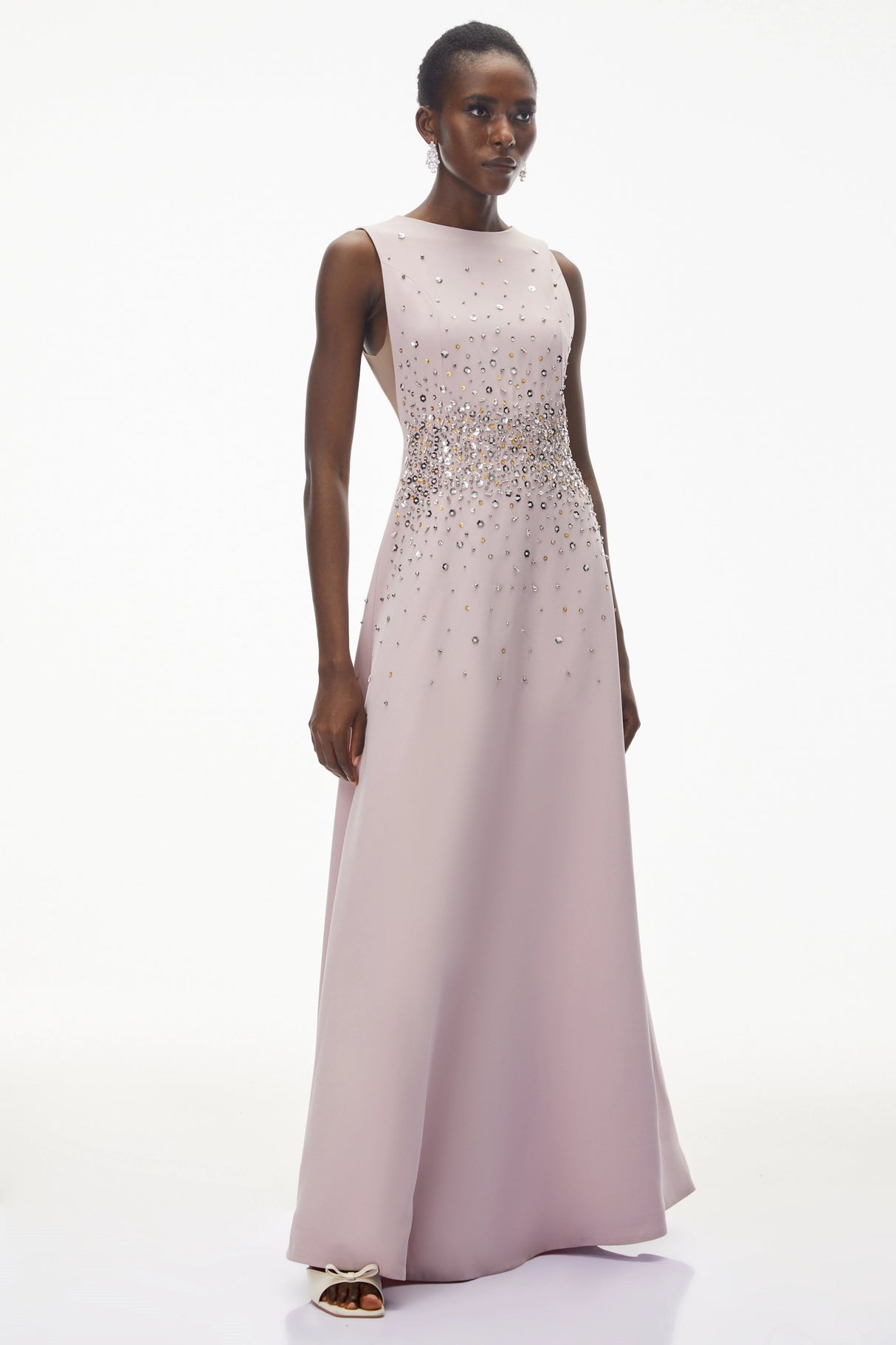 Bronislava Lotus Pink Embellished Maxi Dress