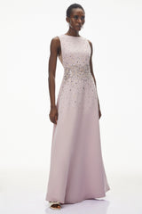 Bronislava Lotus Pink Embellished Maxi Dress