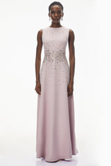 Bronislava Lotus Pink Embellished Maxi Dress