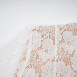 Bronte White Pleated Floral Lace Midi Dress