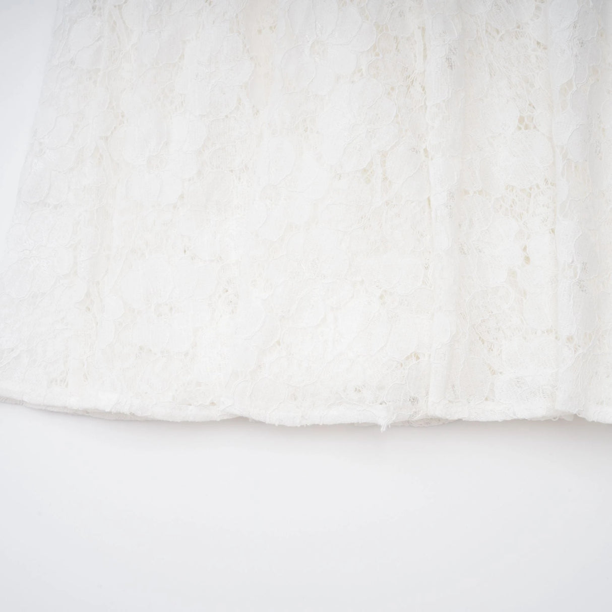 Bronte White Pleated Floral Lace Midi Dress