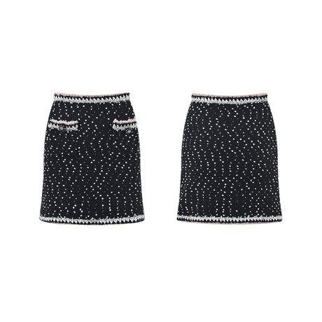 Brooklynn Jacket & Skirt - Long Sleeve - Snowflake Dots Design - Front Button Fastening - Knitted Construction